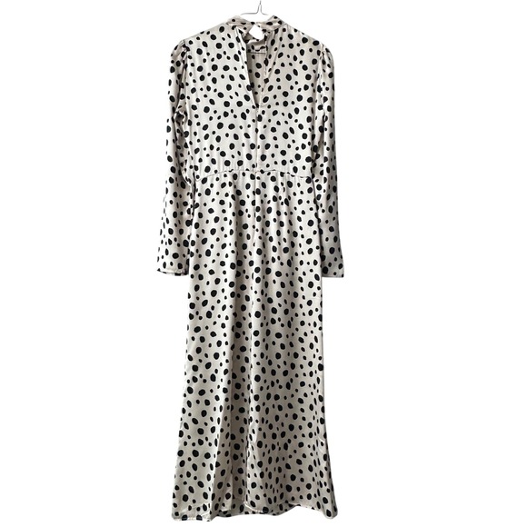Reformation Carmelina polka-dot silk midi dress Elegant Party Dress 4 Small - Picture 7 of 10